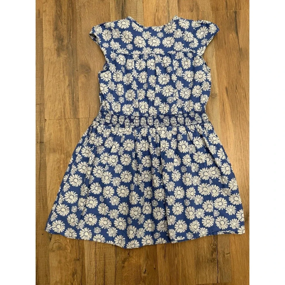 OshKosh B'gosh‎ Girls Blue Daisy Floral Dress Cotton Smocked Waist Size 6X